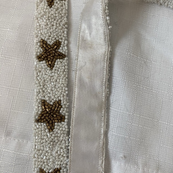 Tiana Beaded White with Gold Star Beaded Bag with Cross Body Strap - Picture 10 of 13
